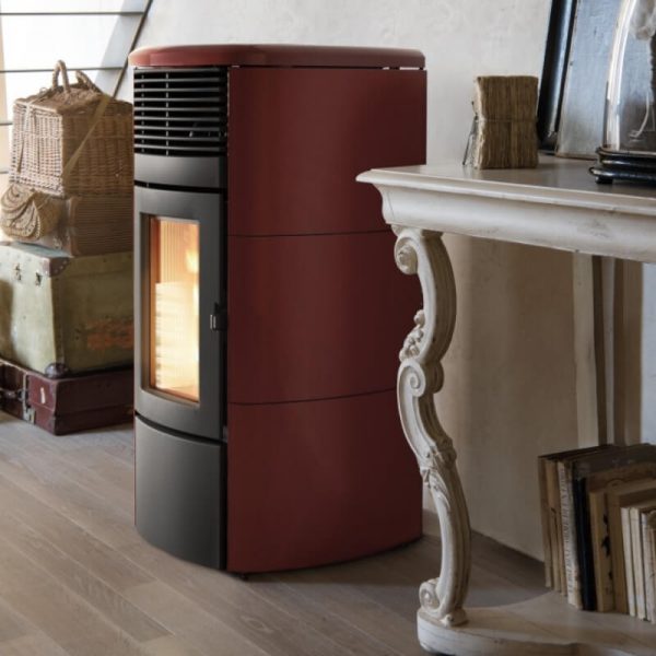 Poêle à granulés Lugano céramique (vu de 3/4)