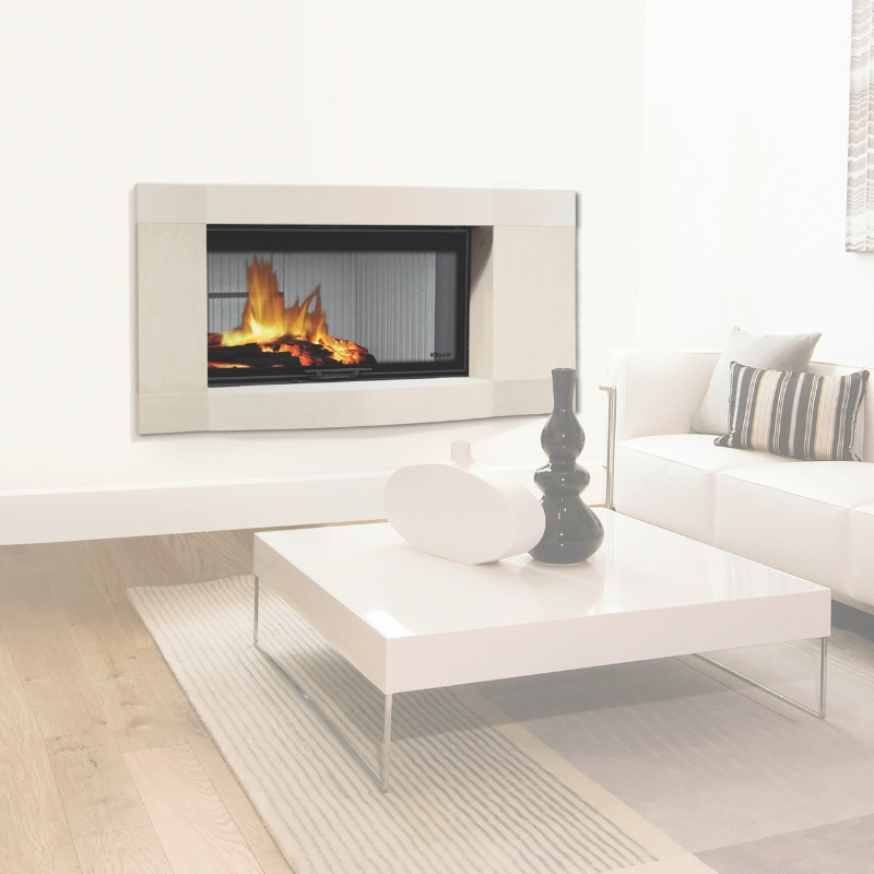 Cheminée concept Duplex XL en pierre finition lisse