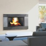 Cheminée concept Duplex en pierre finition stries