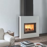 Poêle-Cheminée Kubic Acier Blanc