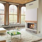 Cheminée contemporaine Park Avenue Country en pierre, bois et rocaille de schiste