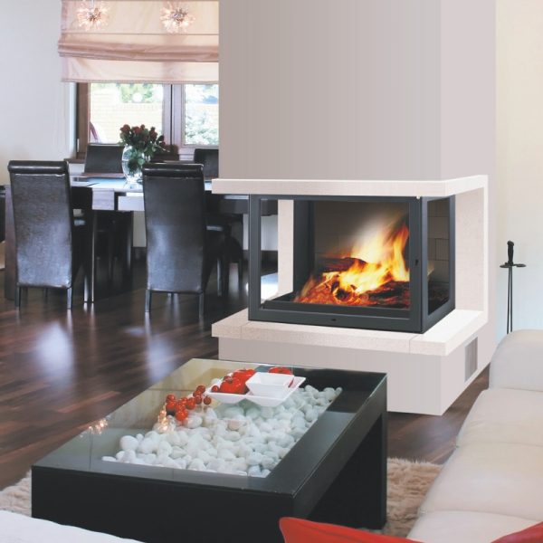 Cheminée design Triade en pierre
