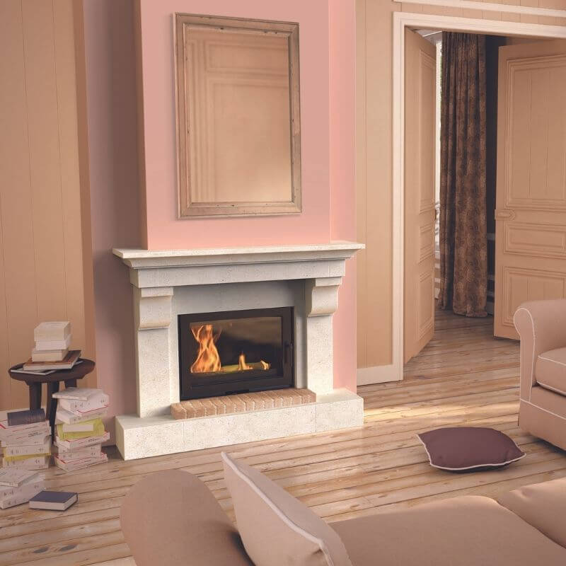 Cheminée Classique Angélique en pierre et réfractaire