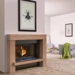 Cheminée Oak Frame Black Steel