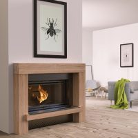 Cheminée Oak Frame Black Steel